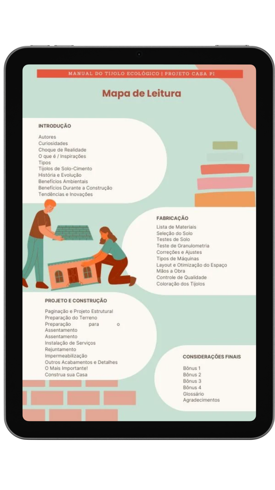 Visualização do Manual em Tablet